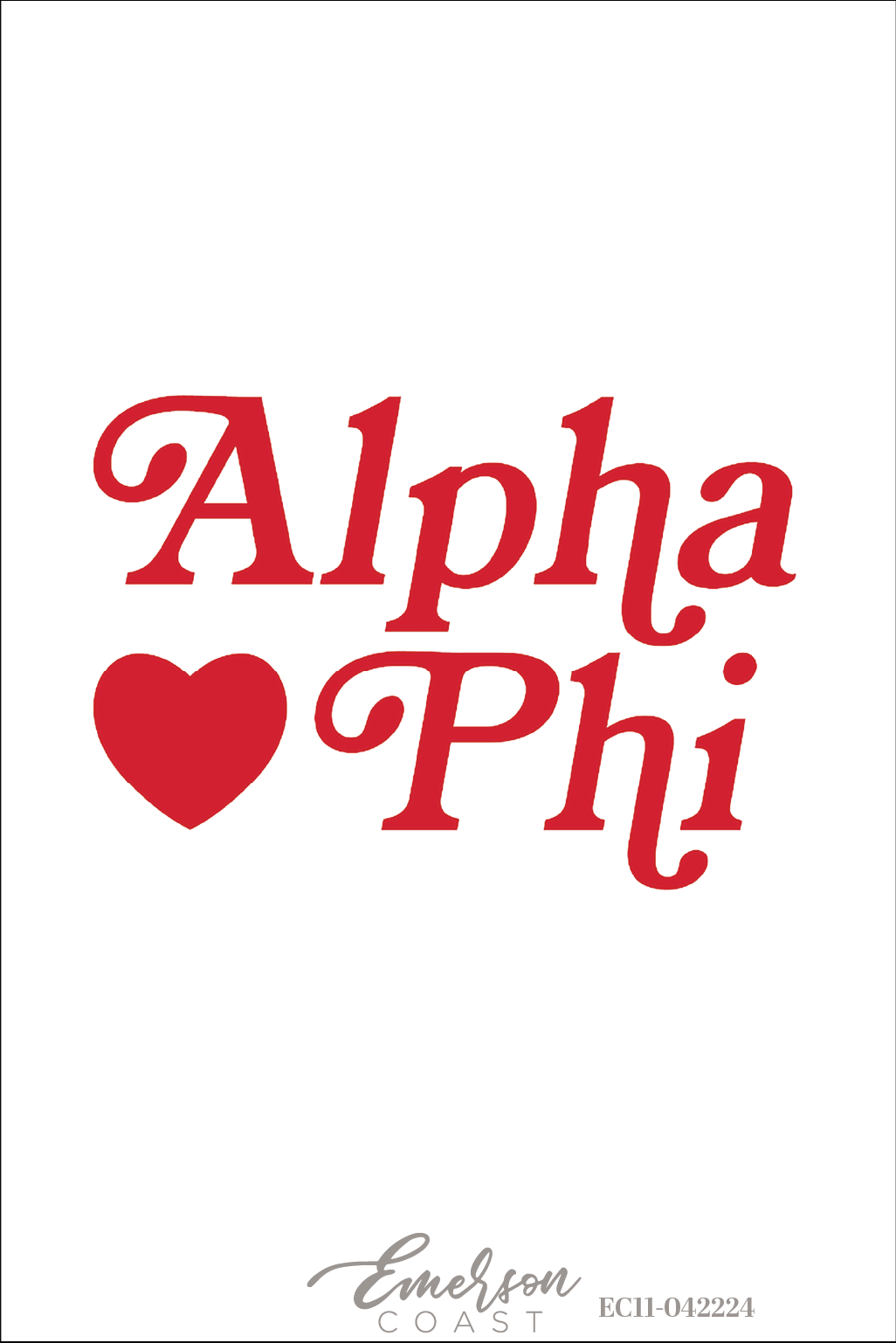 Alpha Phi Red Heart Recruitment Shirt