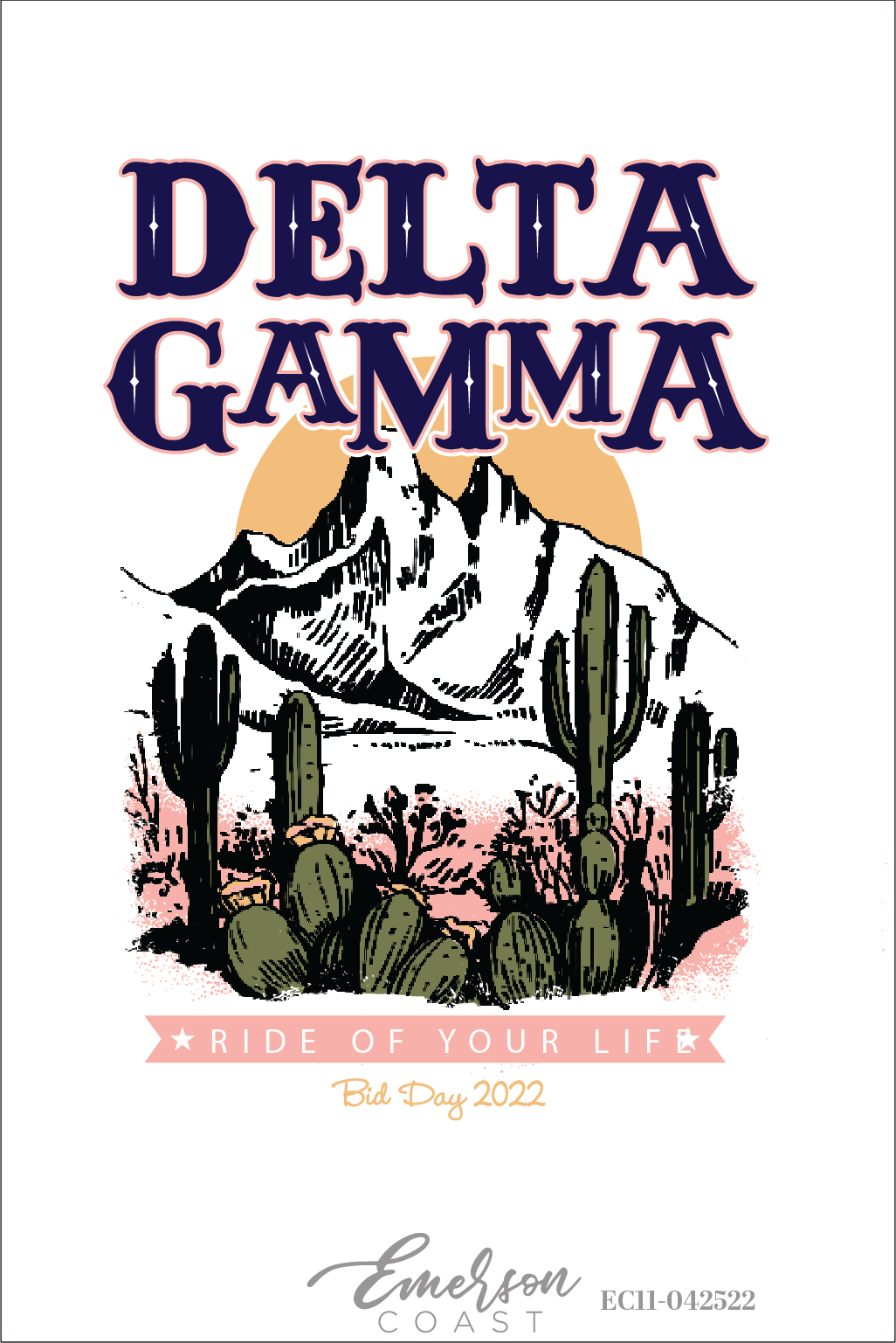 Delta Gamma Ride Of Your Life Bid Day T-Shirt