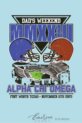Alpha Chi Omega Texas Christian University Dad's Weekend Helmet T-Shirt