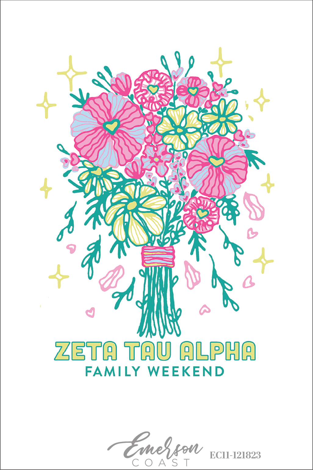 Zeta Tau Alpha Georgia Southern University Family Weekend Bouquet T-Shirt