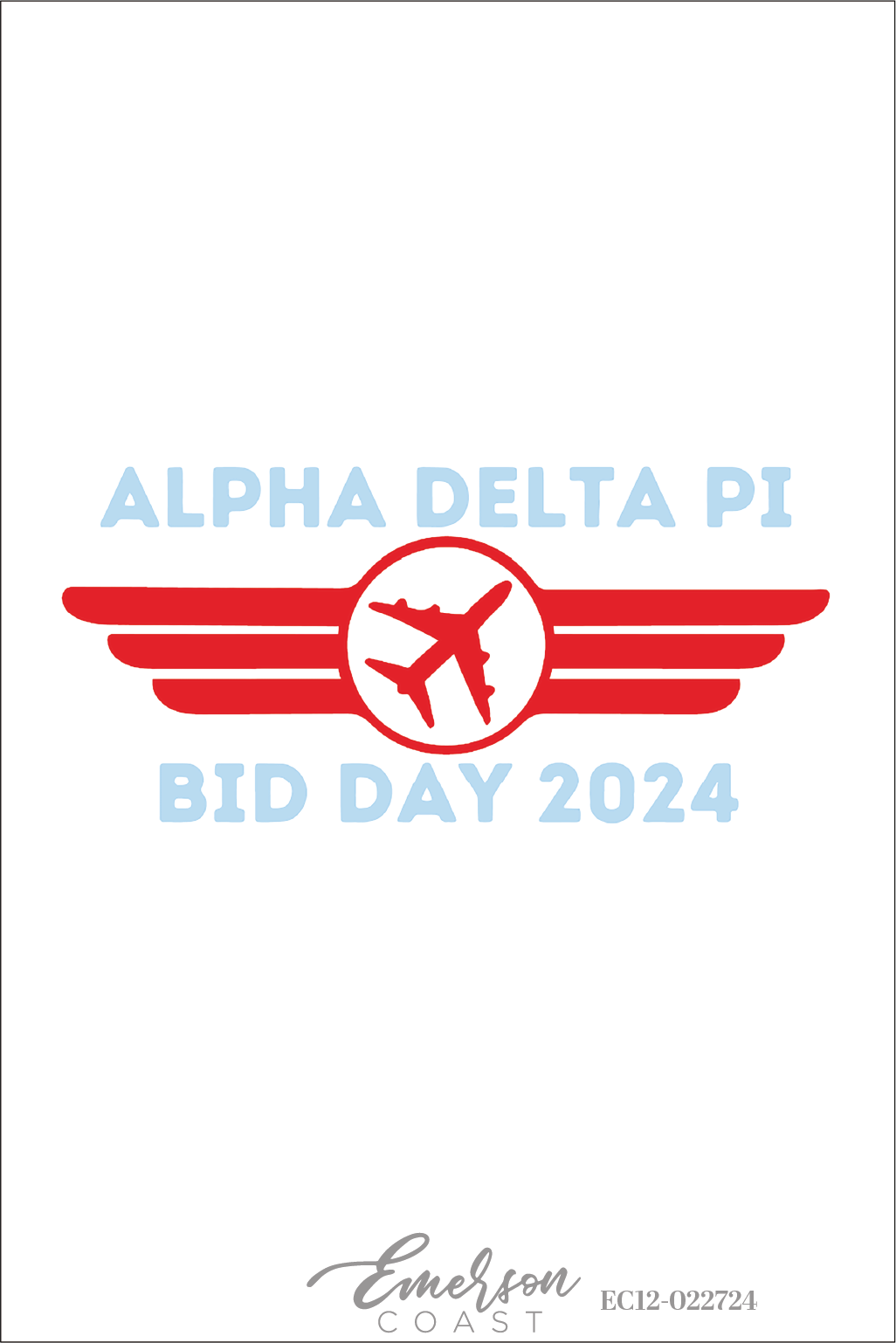 Alpha Delta Pi Flying First Class Bid Day T-Shirt