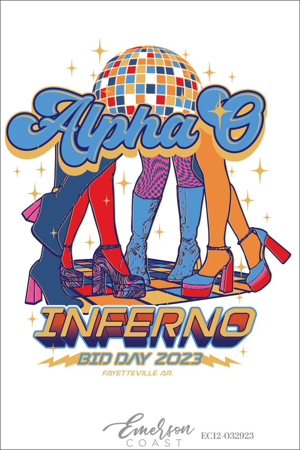 Alpha Omicron Pi Inferno Bid Day T-Shirt