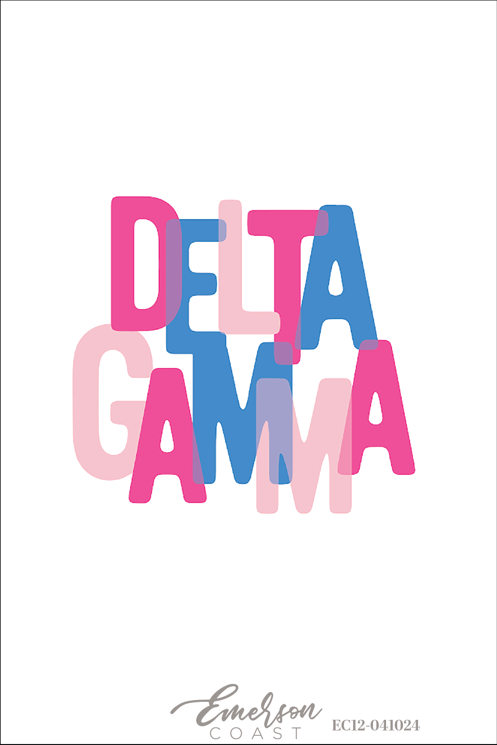 Delta Gamma Stacked Letters Recruitment T-Shirt