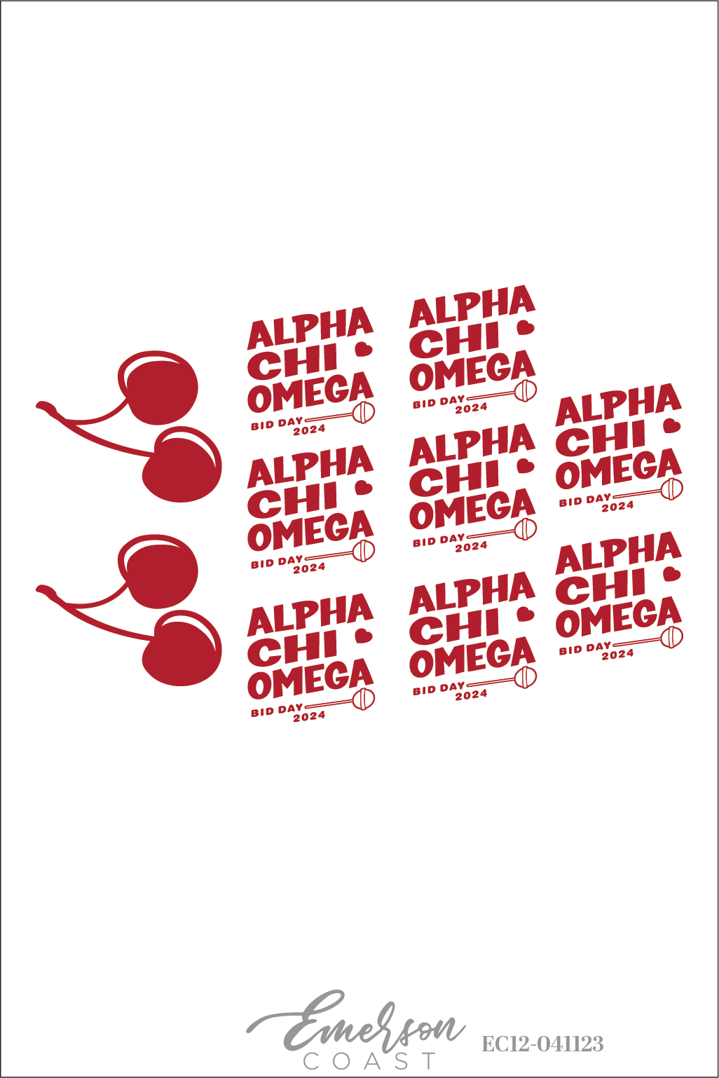 Alpha Chi Omega Bubble Gum Bid Day T-Shirt