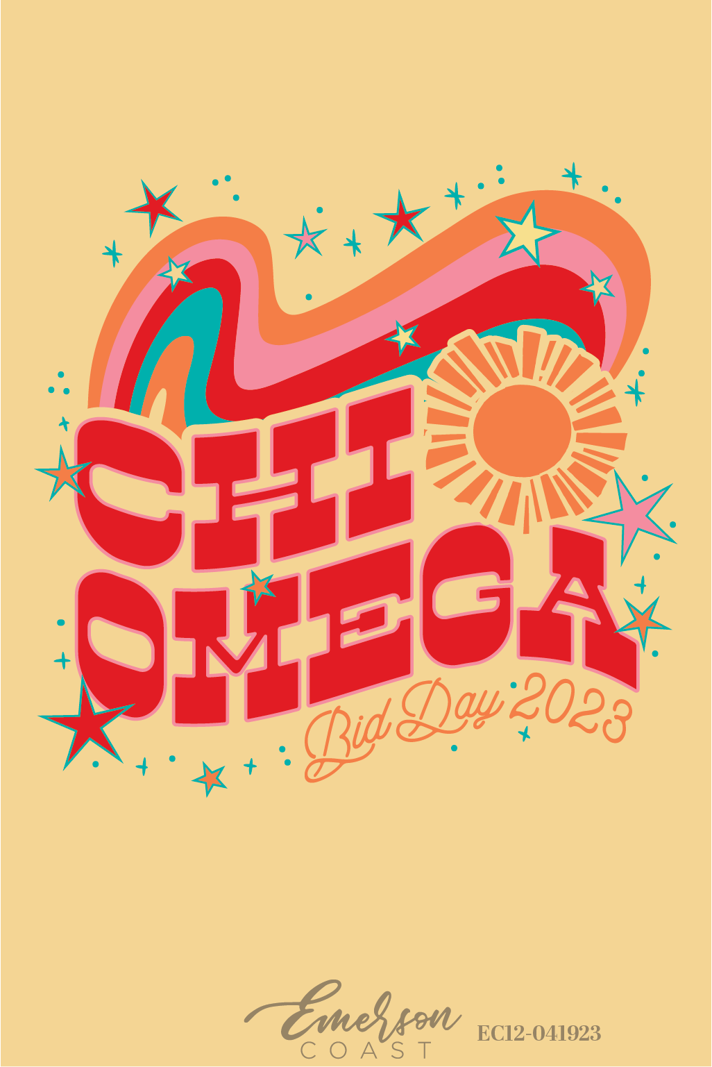 Chi Omega Walking On Sunshine Bid Day Tee