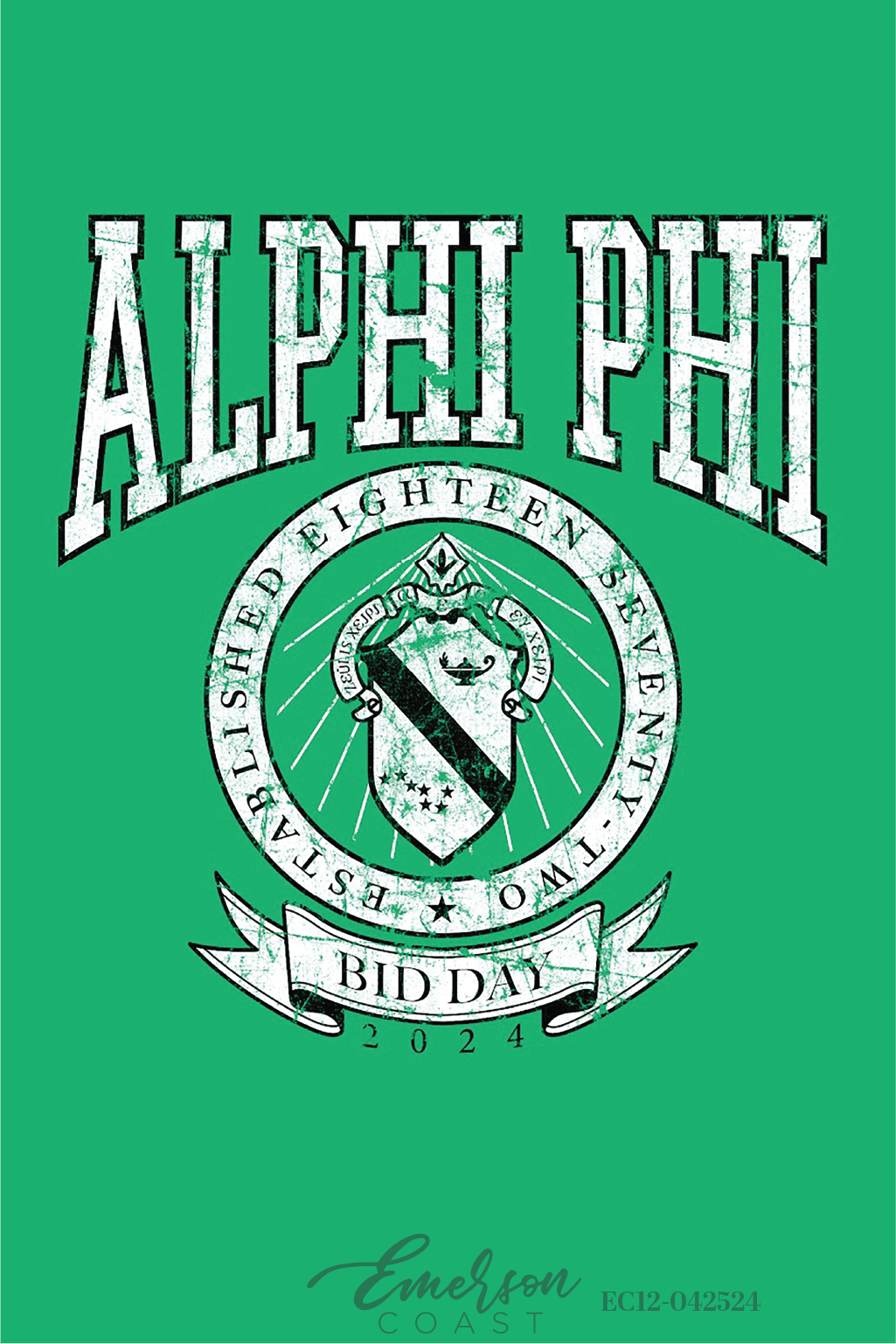 Alpha Phi Green Crest Bid Day T-Shirt