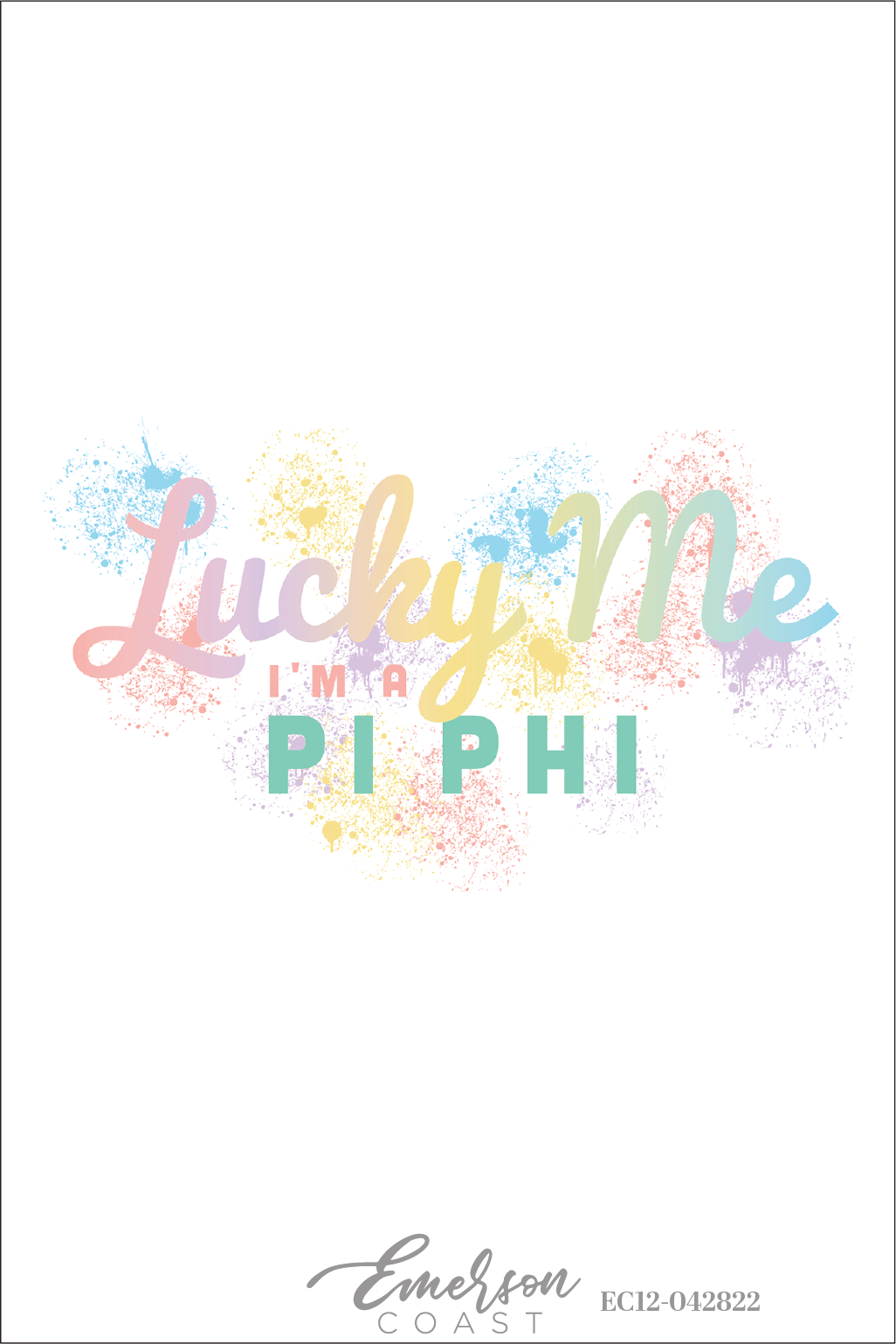 Pi Beta Phi Lucky Me Watercolor Bid Day T-Shirt