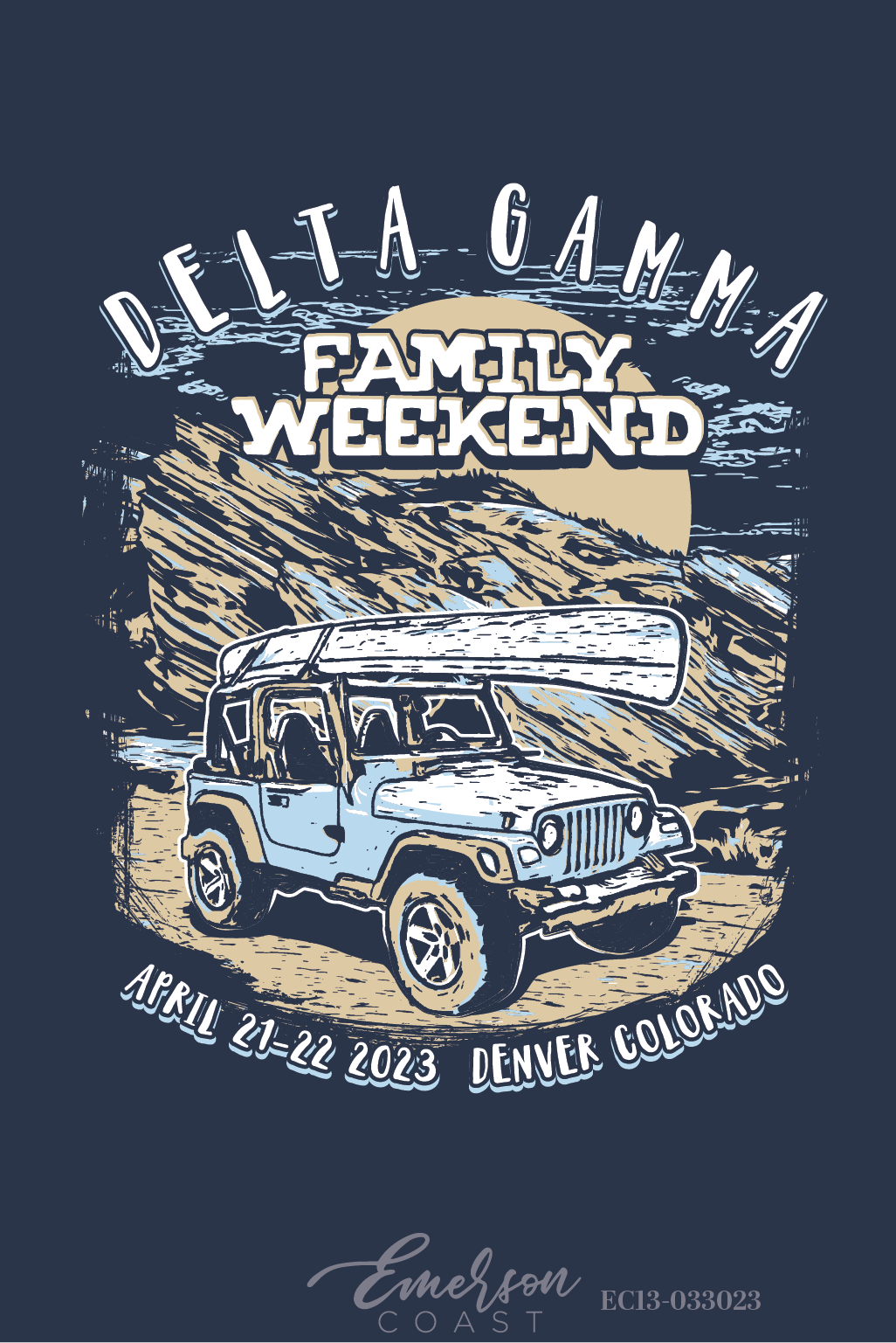 Delta Gamma University Of Denver Parents Weekend Jeep T-Shirt