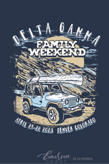 Delta Gamma University Of Denver Parents Weekend Jeep T-Shirt