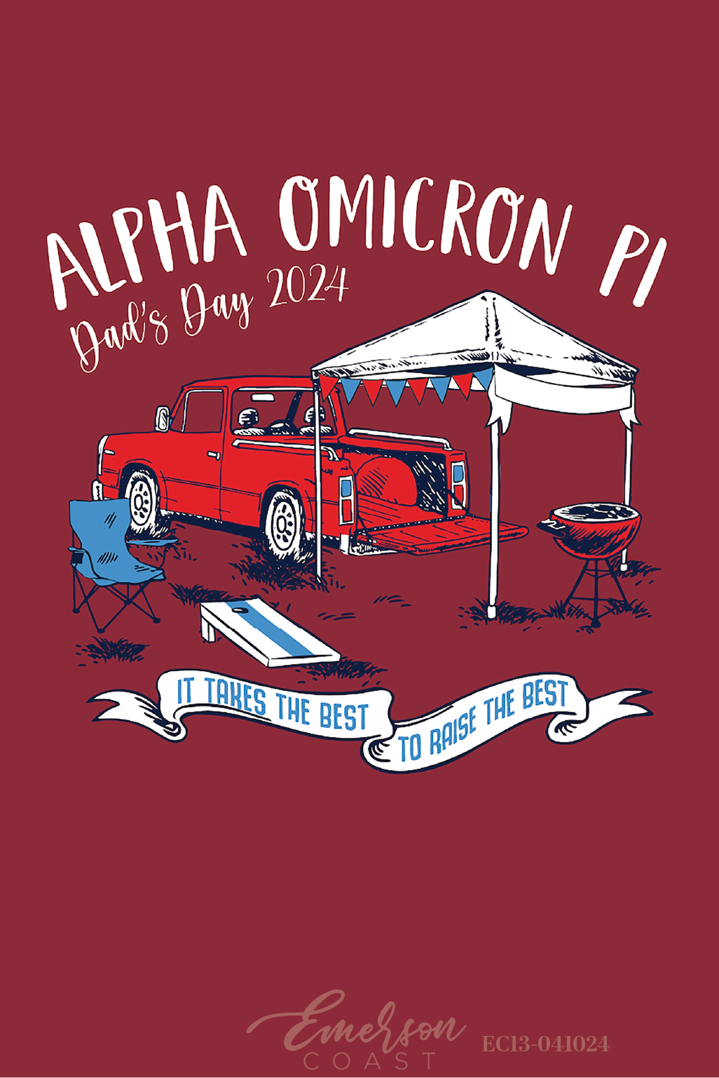 Alpha Omicron Pi Southeastern Louisiana University Tailgate Season Dad's Day T-Shirt