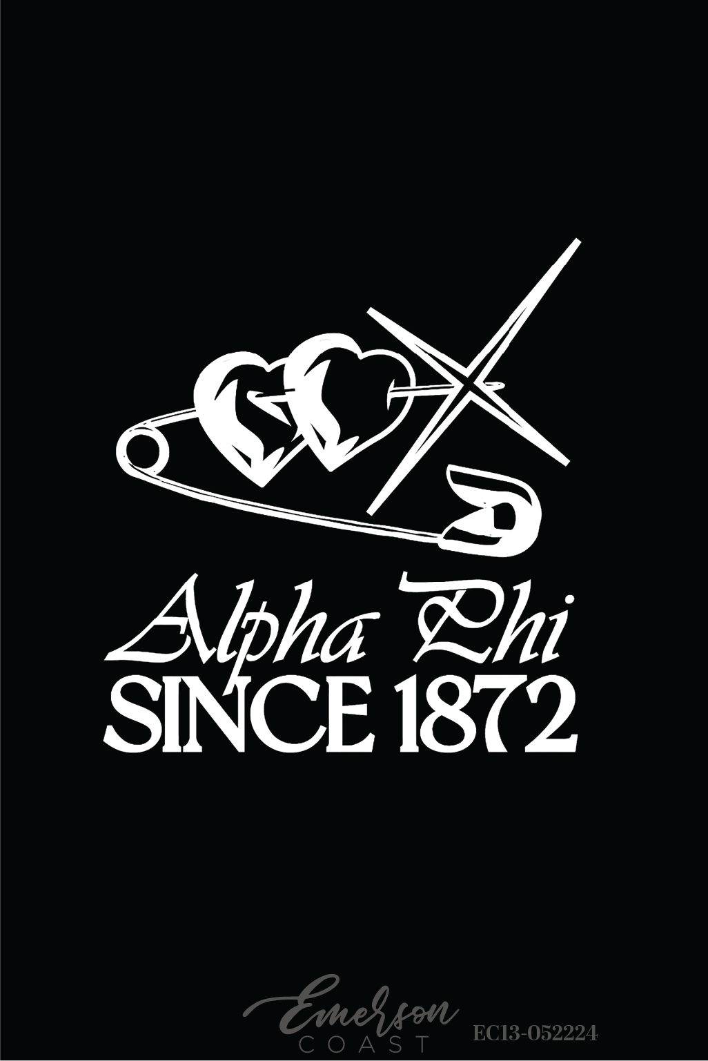 Alpha Phi Heart Safety Pin PR Tshirt