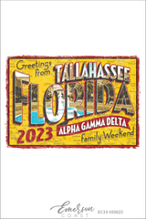 Alpha Gamma Delta Florida State University Parents Weekend Postcard T-Shirt