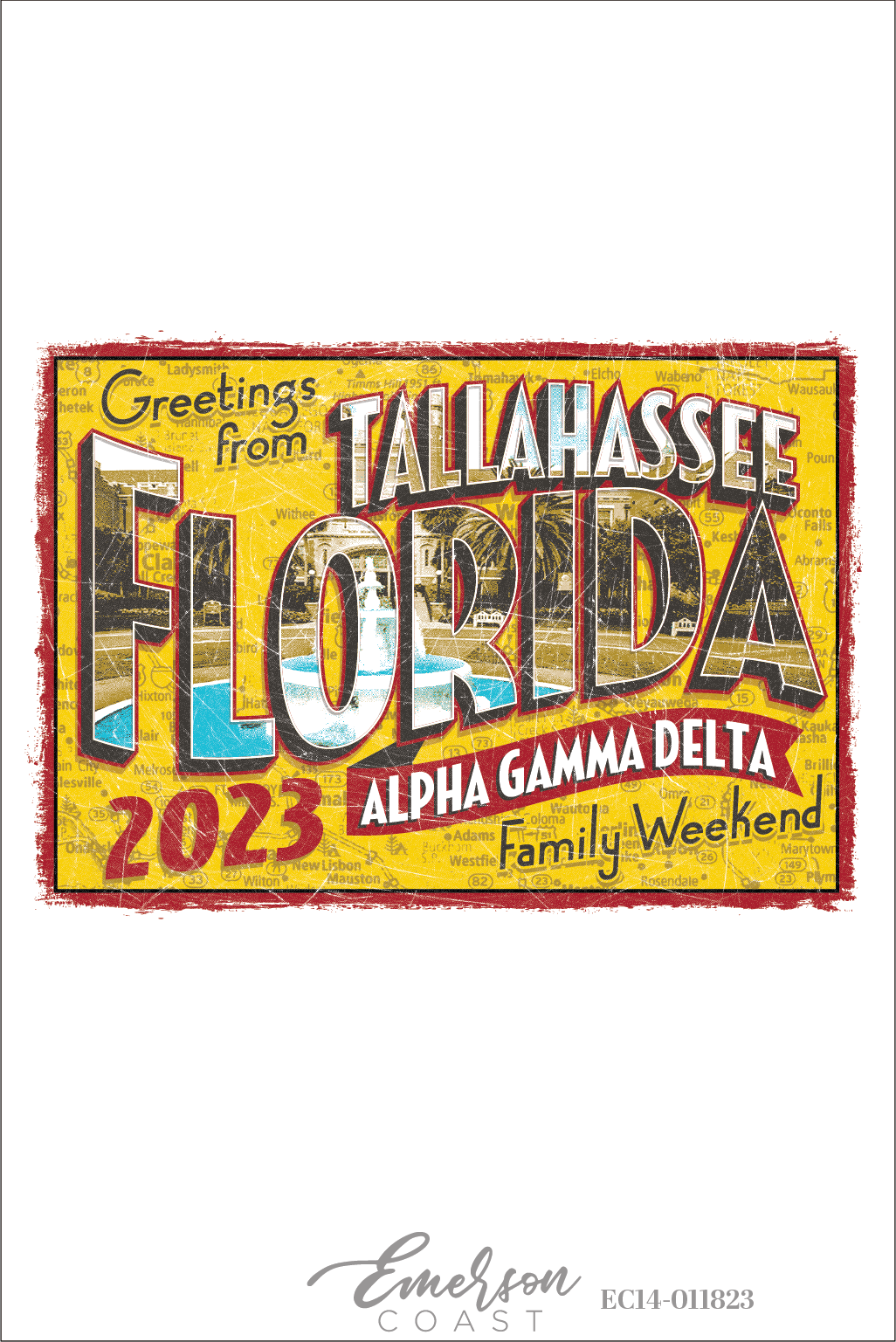 Alpha Gamma Delta Florida State University Parents Weekend Postcard T-Shirt