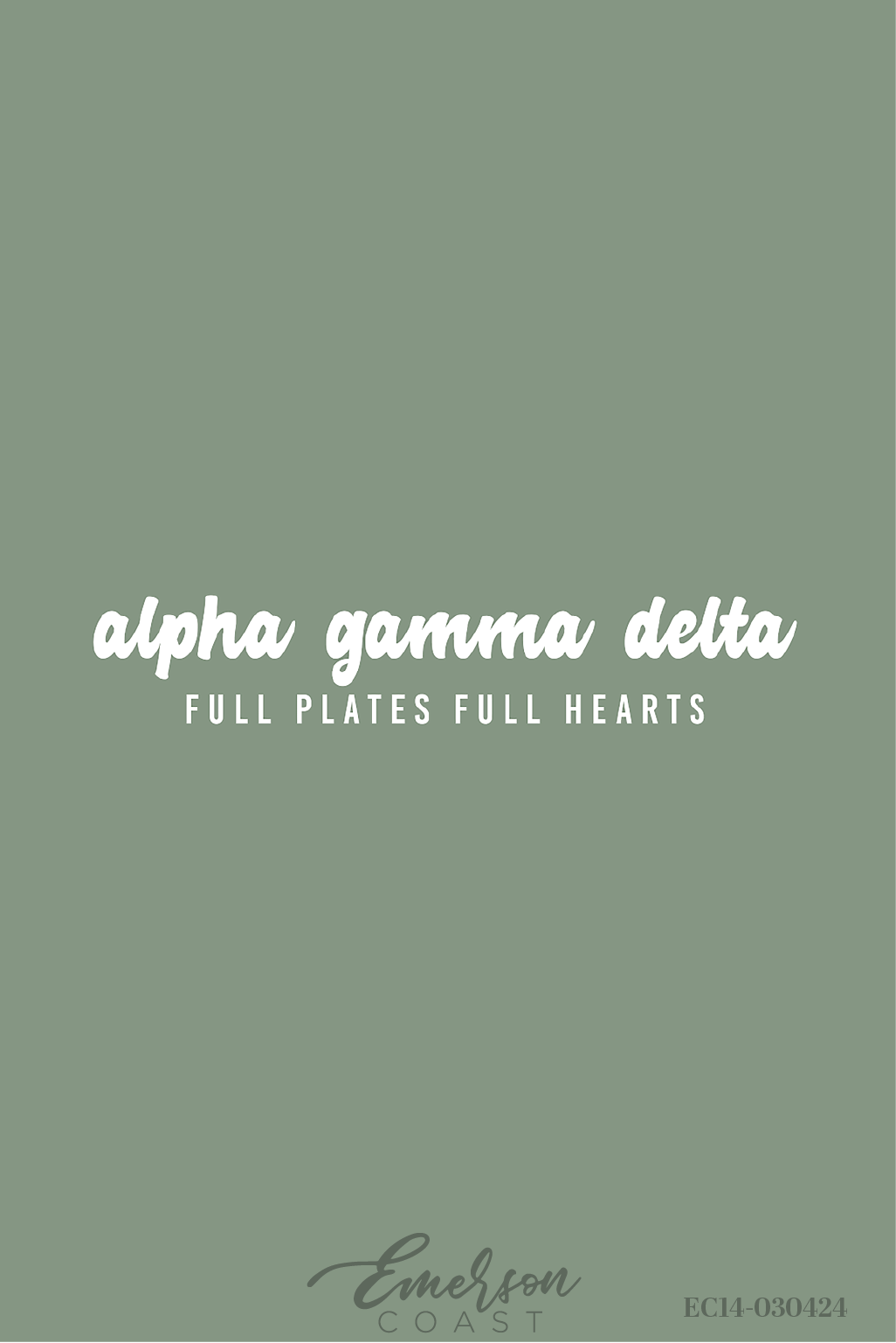 Alpha Gamma Delta Full Plates Full Hearts Green Philanthropy T-Shirt