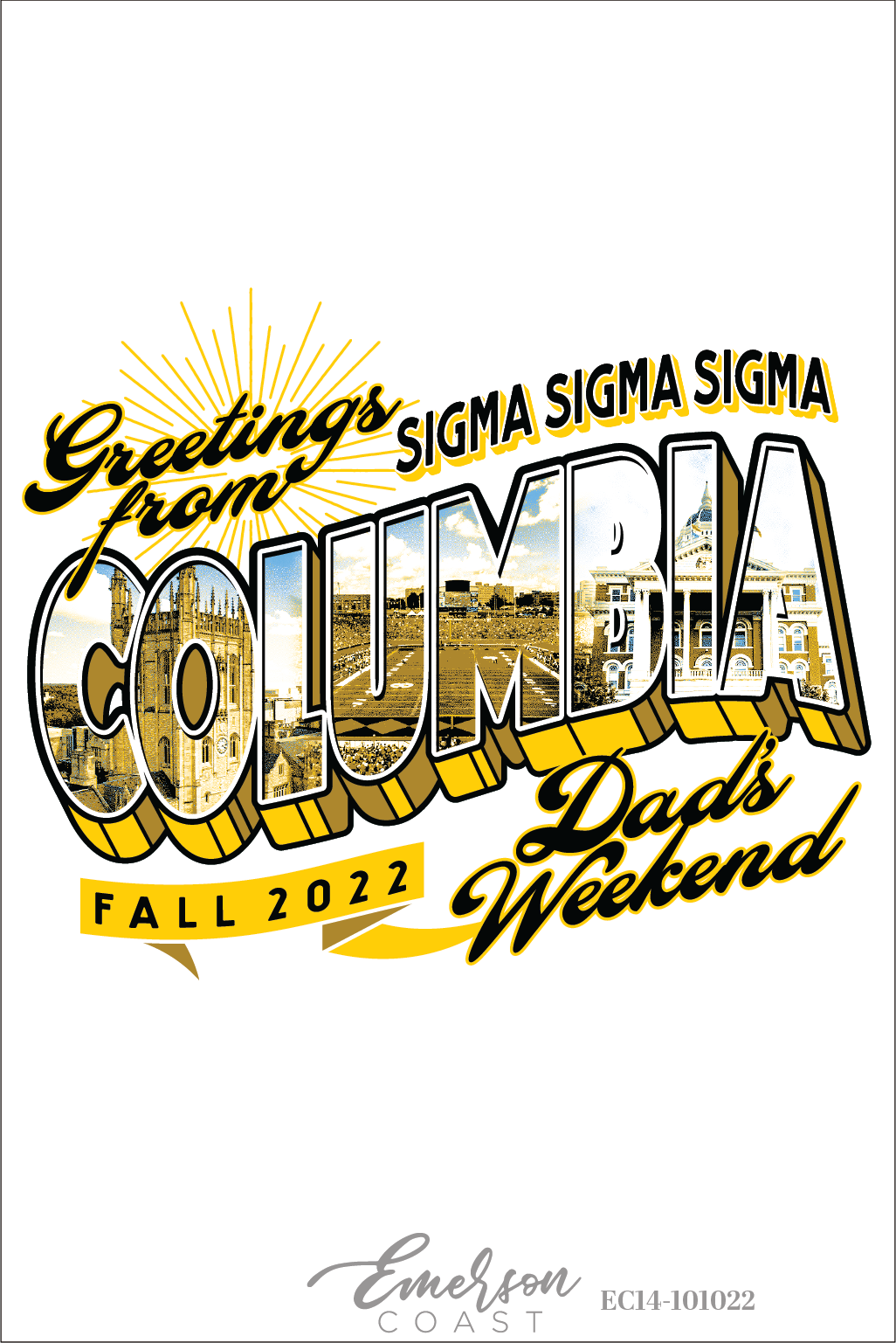 Sigma Sigma Sigma University Of Missouri Dad's Weekend Postcard T-Shirt