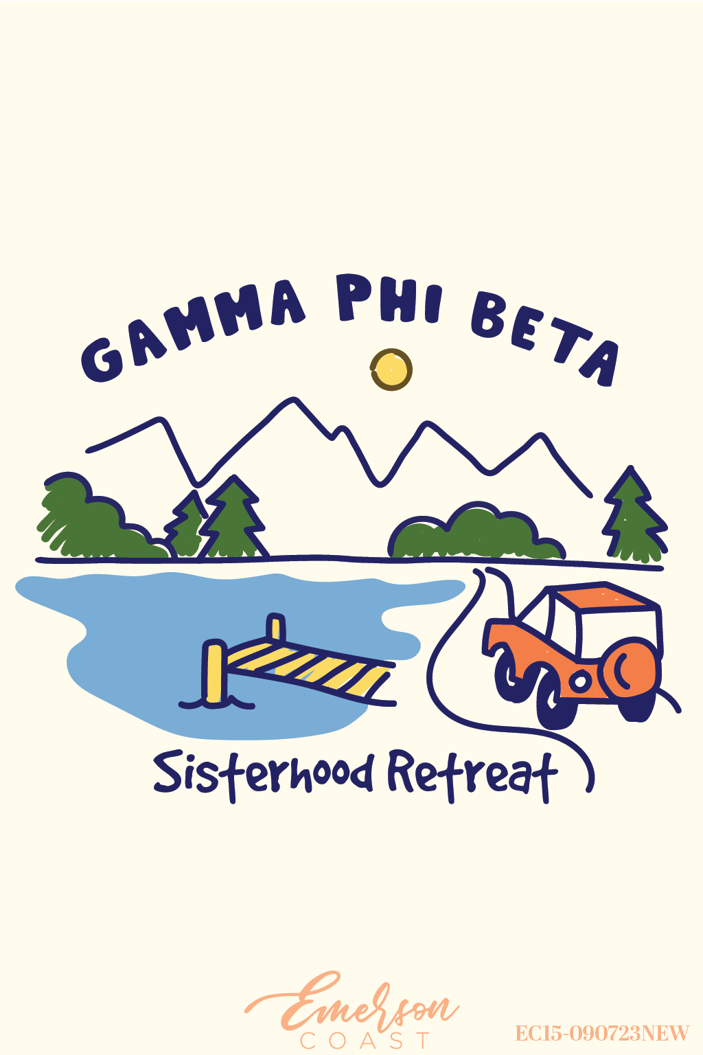 Gamma Phi Beta Jeep Doodle Sisterhood Retreat Tee