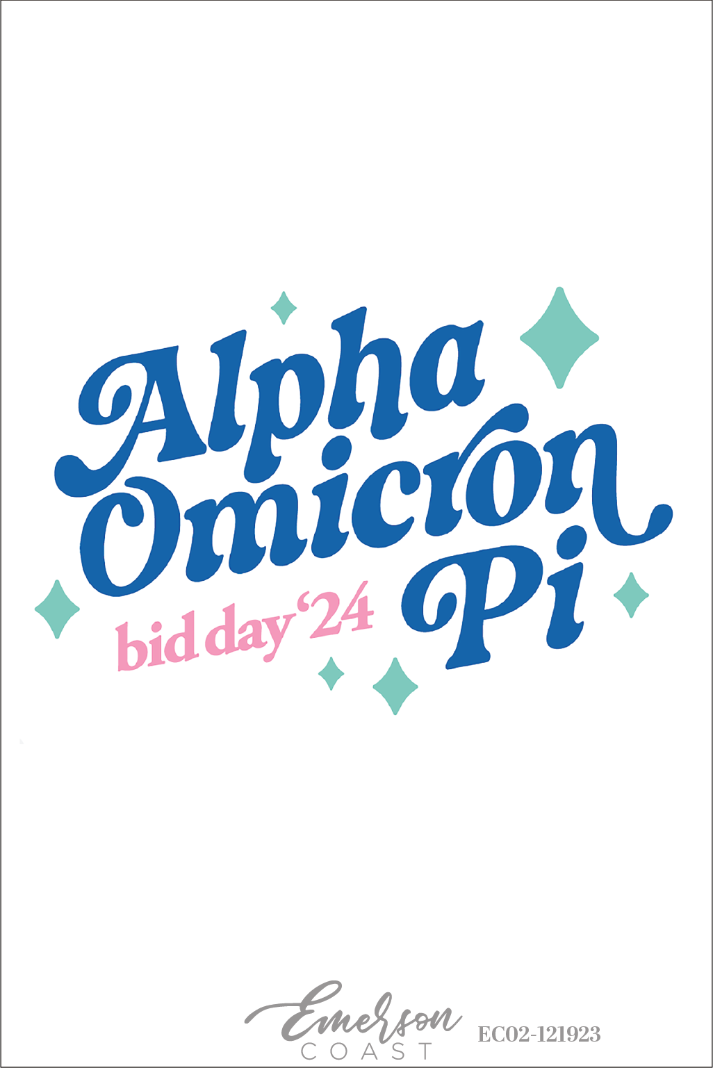Alpha Omicron Pi Sparkly Spring Bid Day T-Shirt