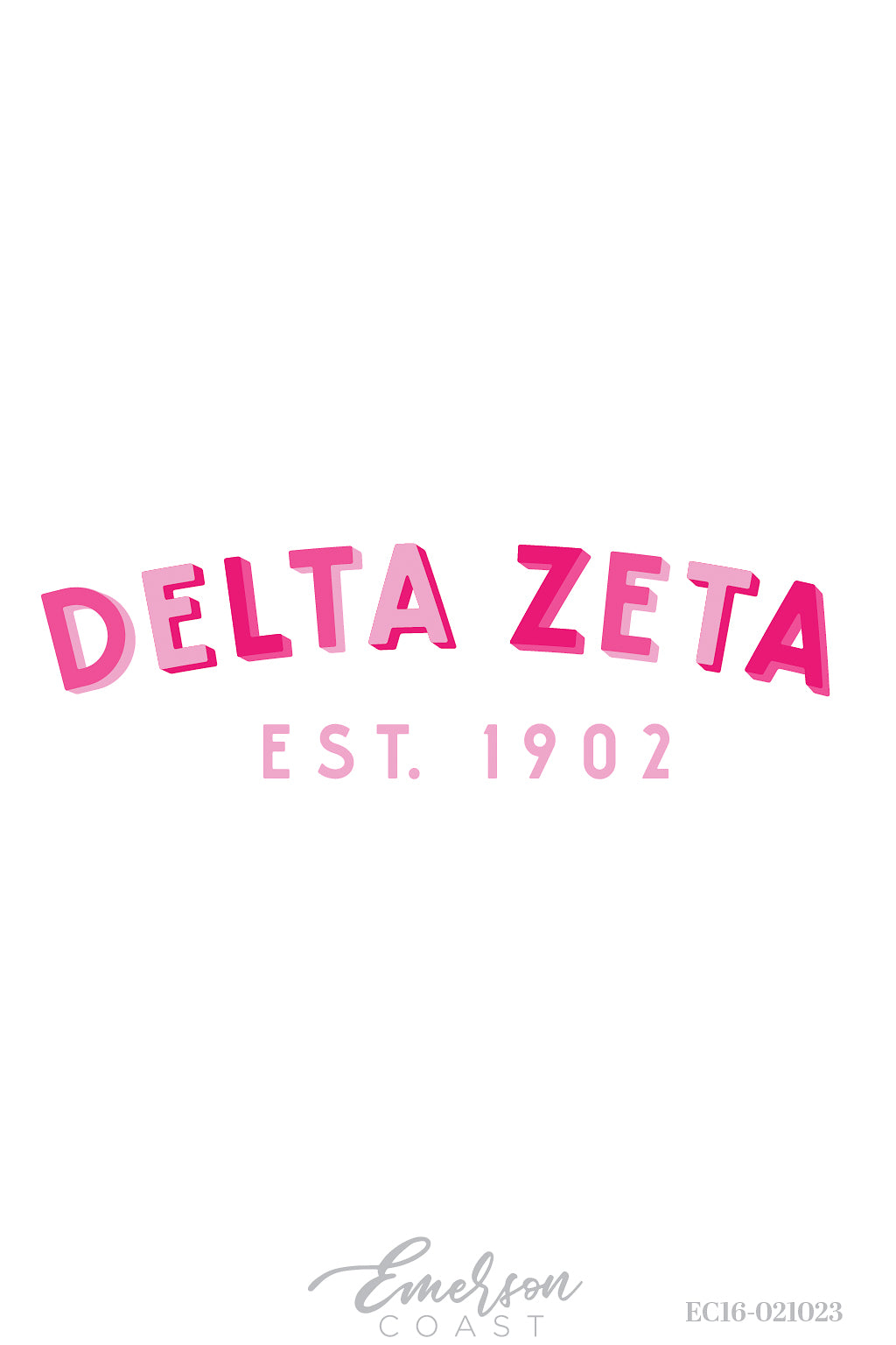 Delta Zeta University of Tennessee at Chattanooga Pink Font Recruitment Tee