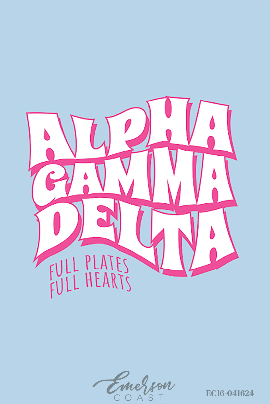 Alpha Gamma Delta Full Plates Full Hearts Wavy Tee