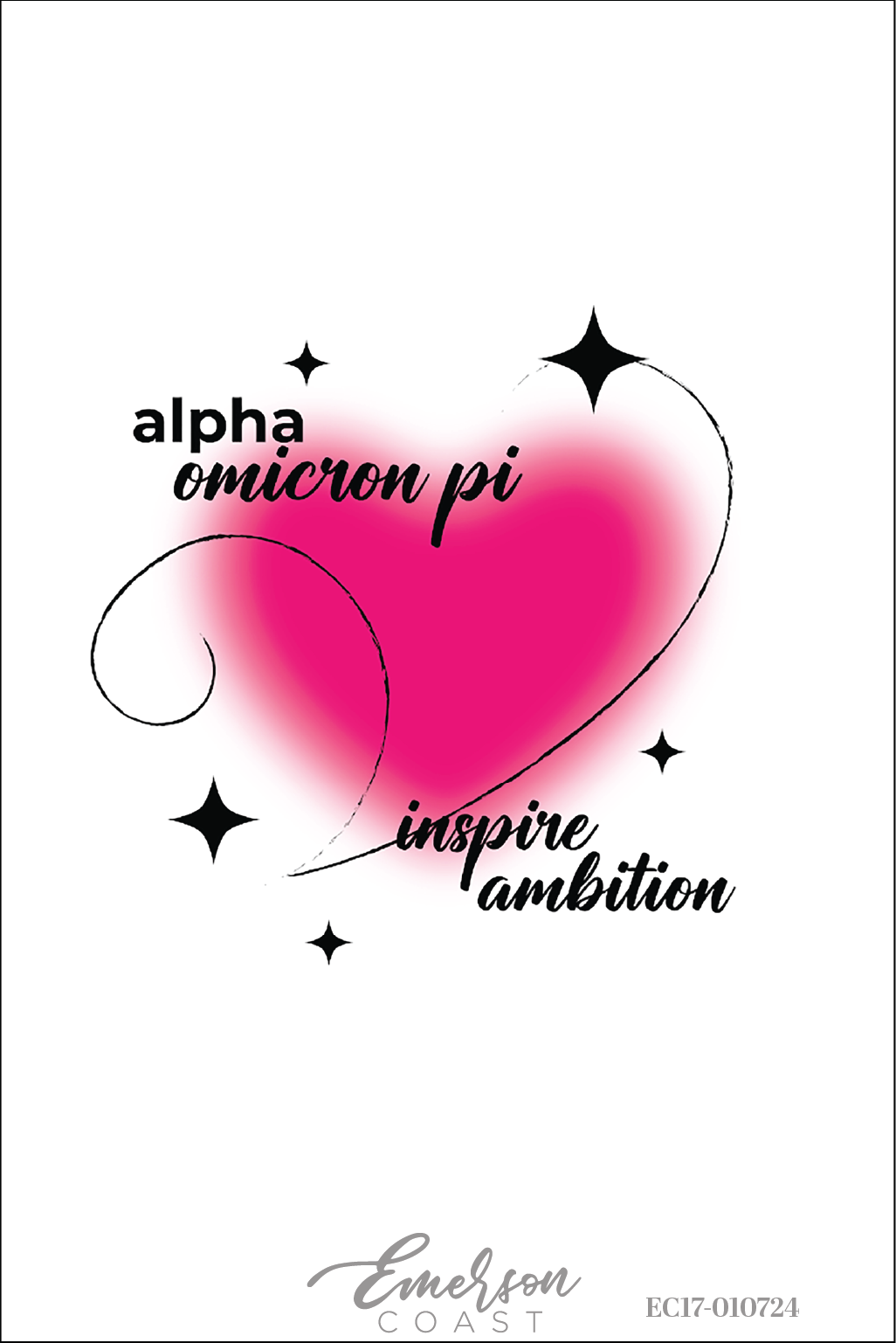 Alpha Omicron Pi Heart Inspiring Ambition Baby Tee