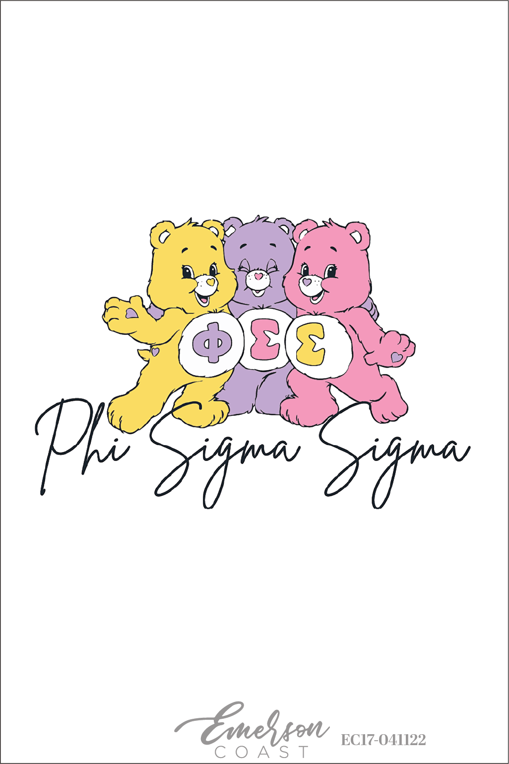 Phi Sigma Sigma Beary Happy Youre Here Bid Day T-Shirt