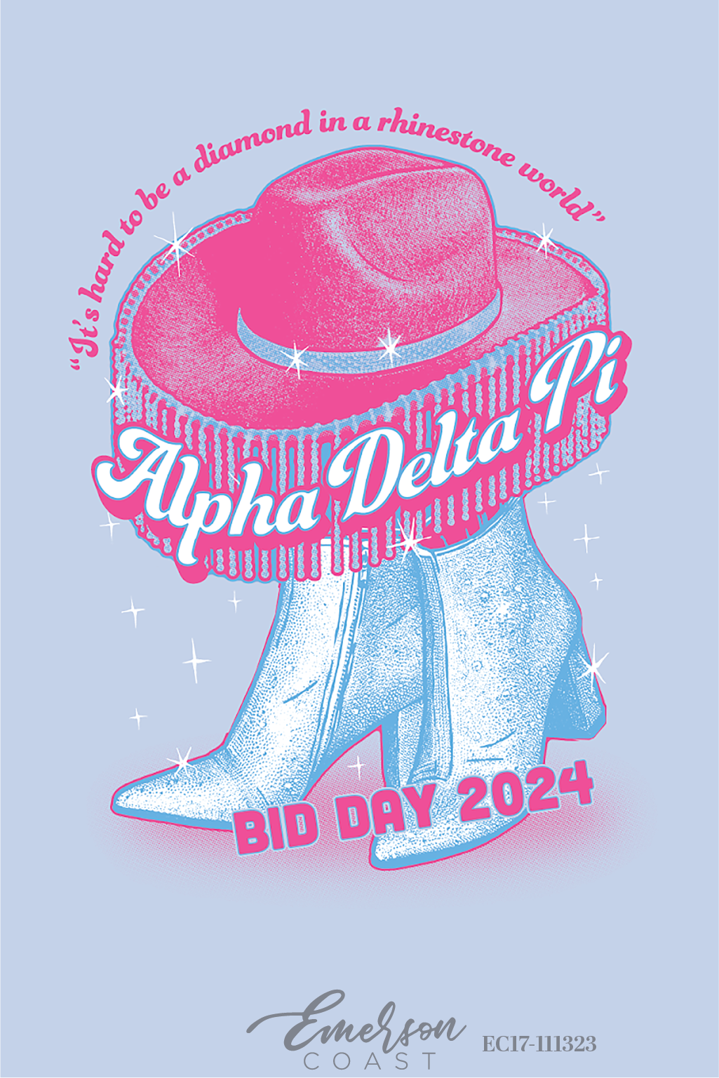 Alpha Delta Pi Diamond In A Rhinestone World Bid Day T-Shirt