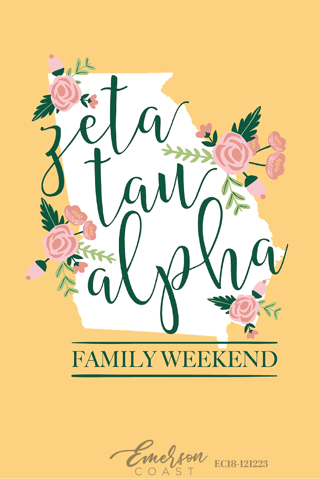 Zeta Tau Alpha Georgia Southern University Family Weekend Flower T-Shirt