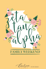 Zeta Tau Alpha Georgia Southern University Family Weekend Flower T-Shirt