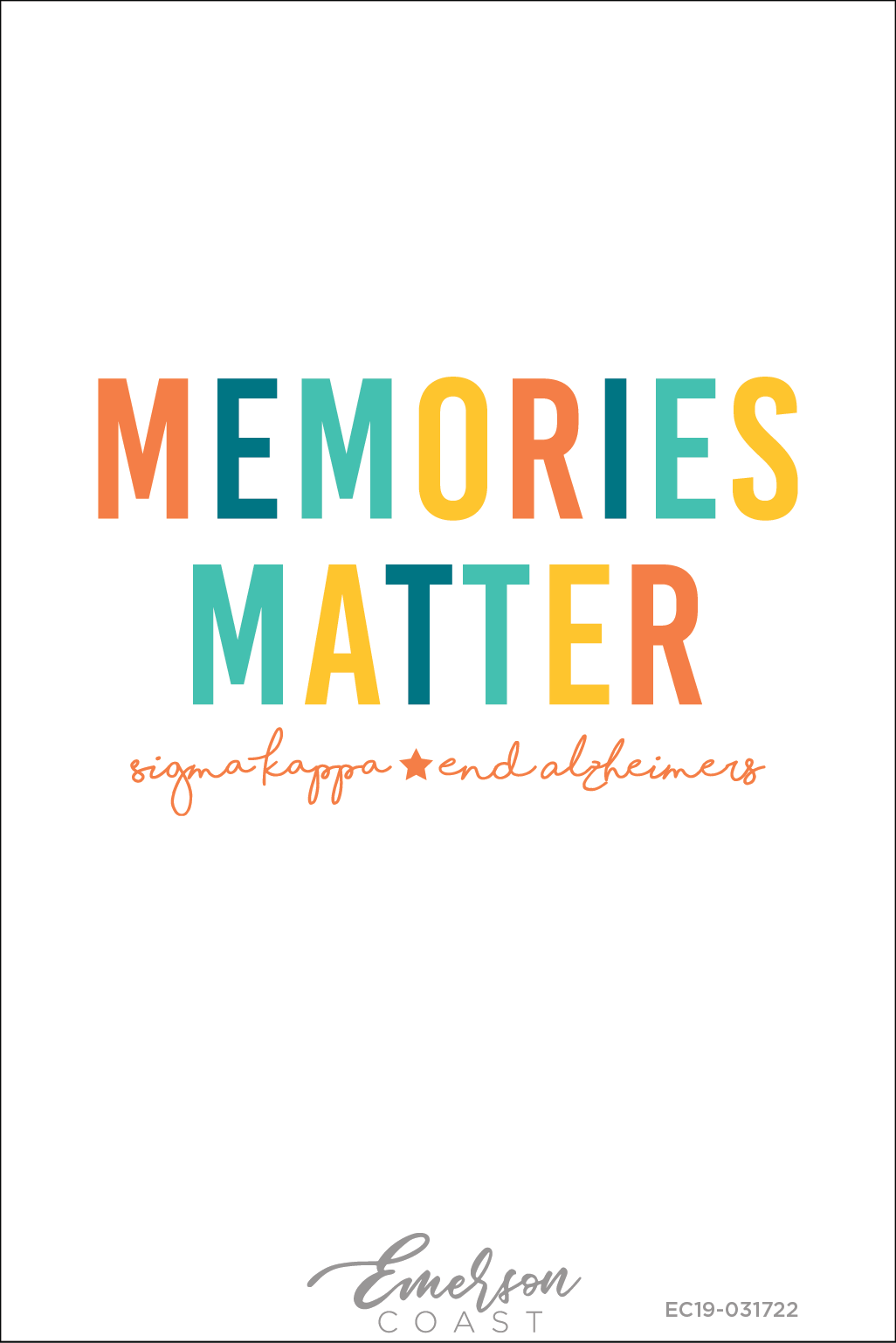 Sigma Kappa Memories Matter Philanthropy Tee