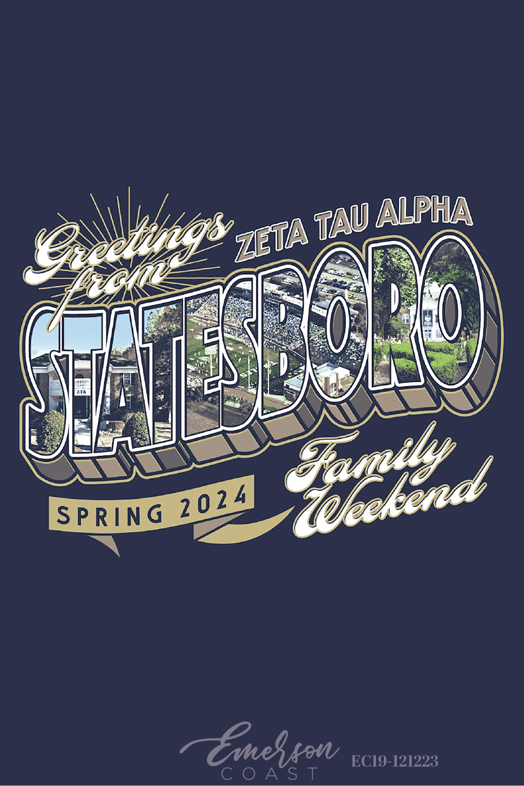 Zeta Tau Alpha Georgia Southern University Family Weekend Postcard T-Shirt
