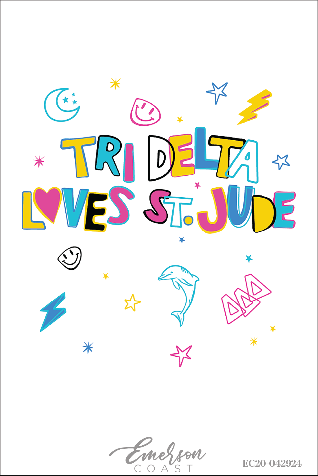 Delta Delta Delta Loves St. Jude Doodle Tee