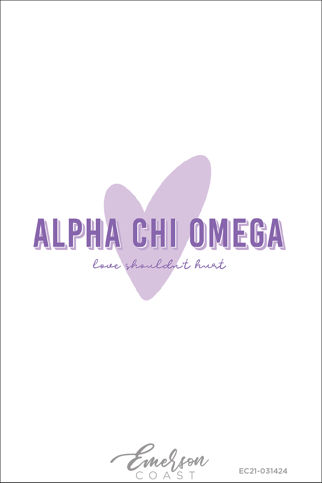 Alpha Chi Omega Love Shouldn't Hurt Heart Tshirt