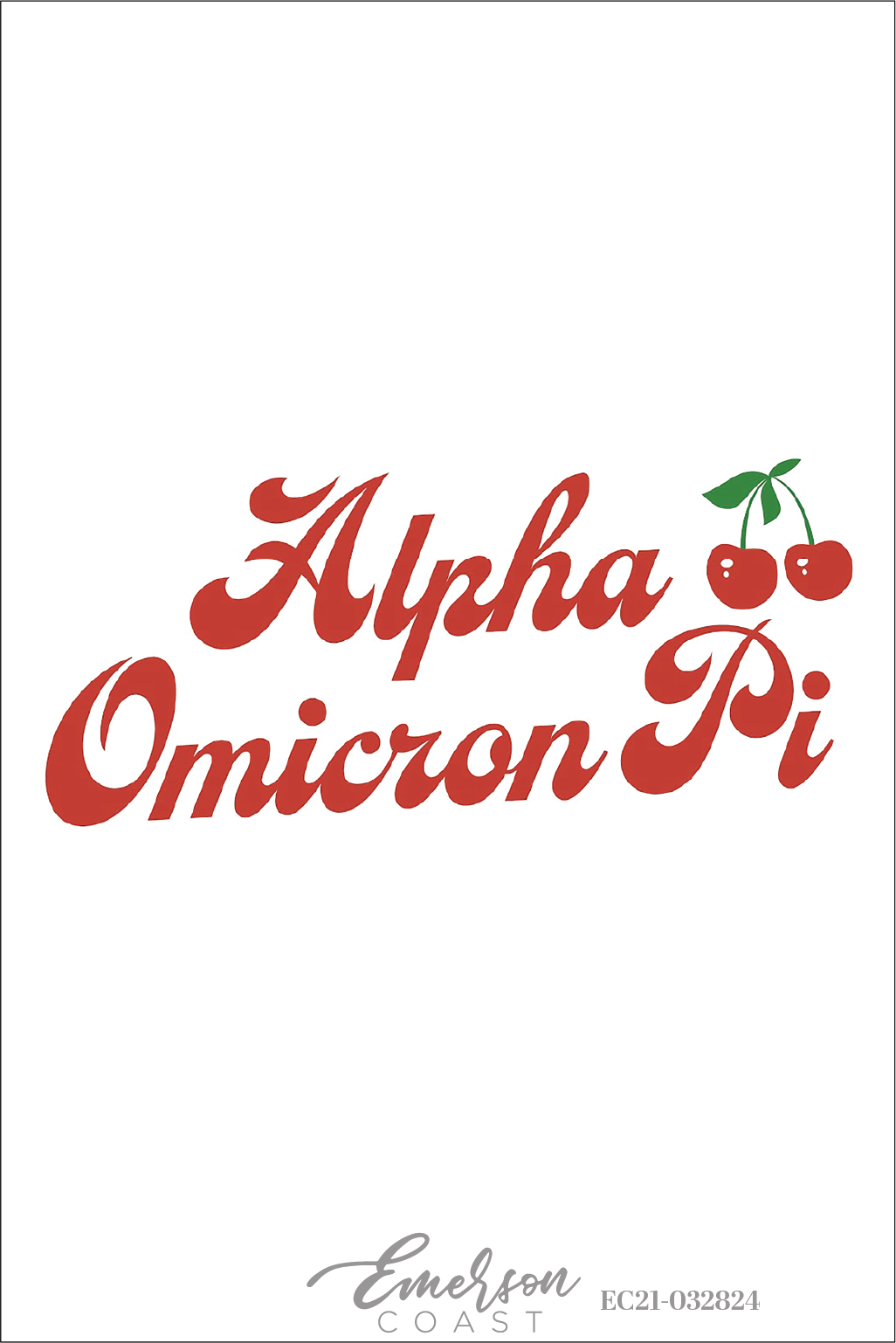 Alpha Omicron Pi Cherry On Top Bid Day T-Shirt