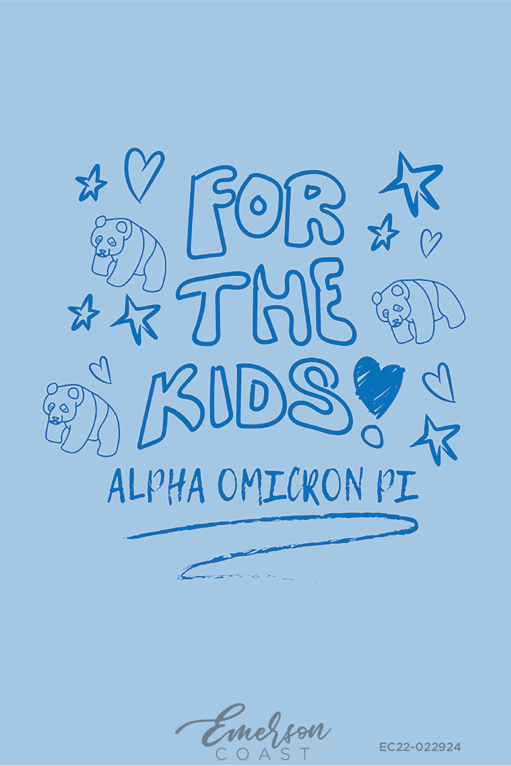 Alpha Omicron Pi For The Kids Doodle Philanthropy Tee