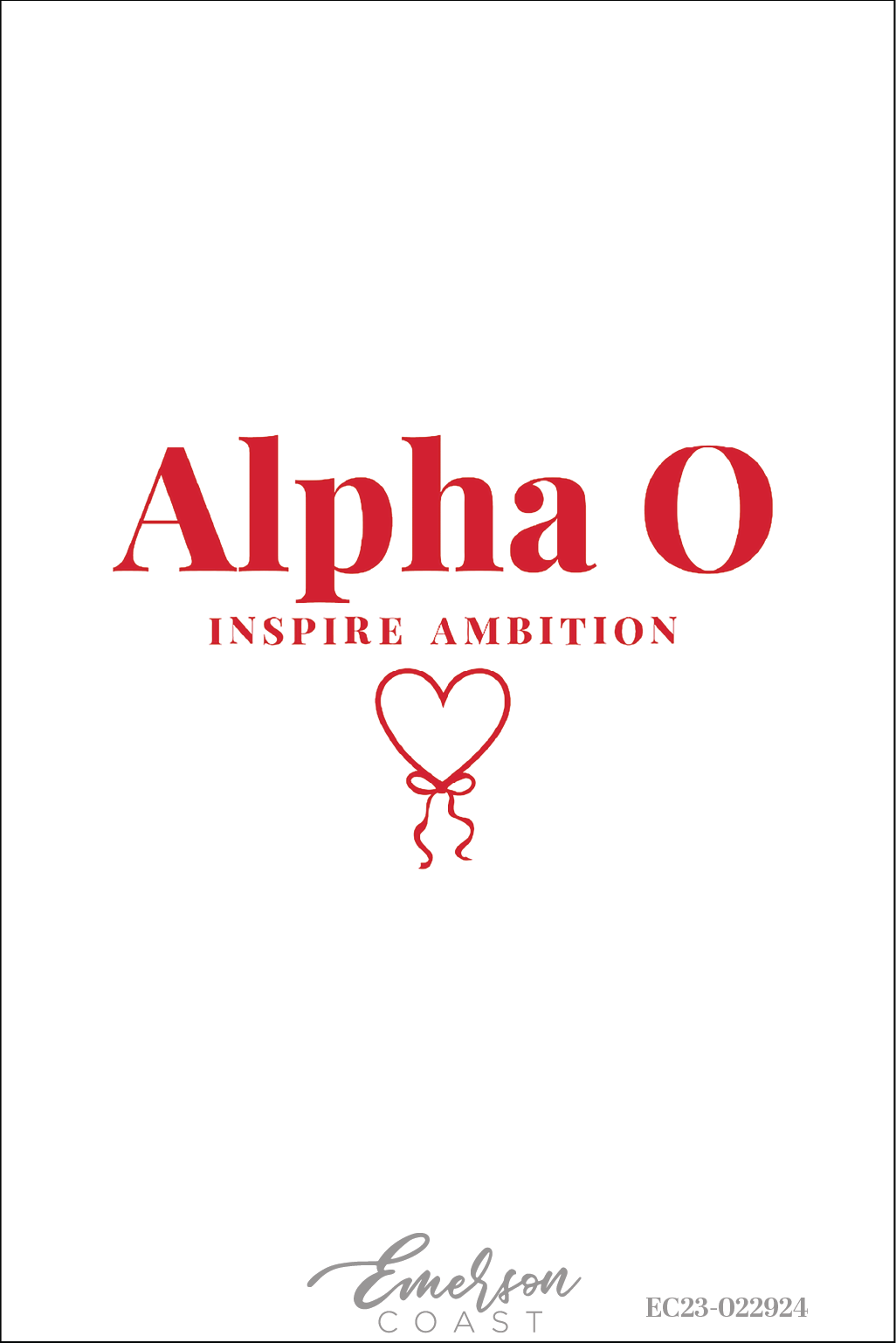 Alpha Omicron Pi Inspire Ambition Heart Tshirt