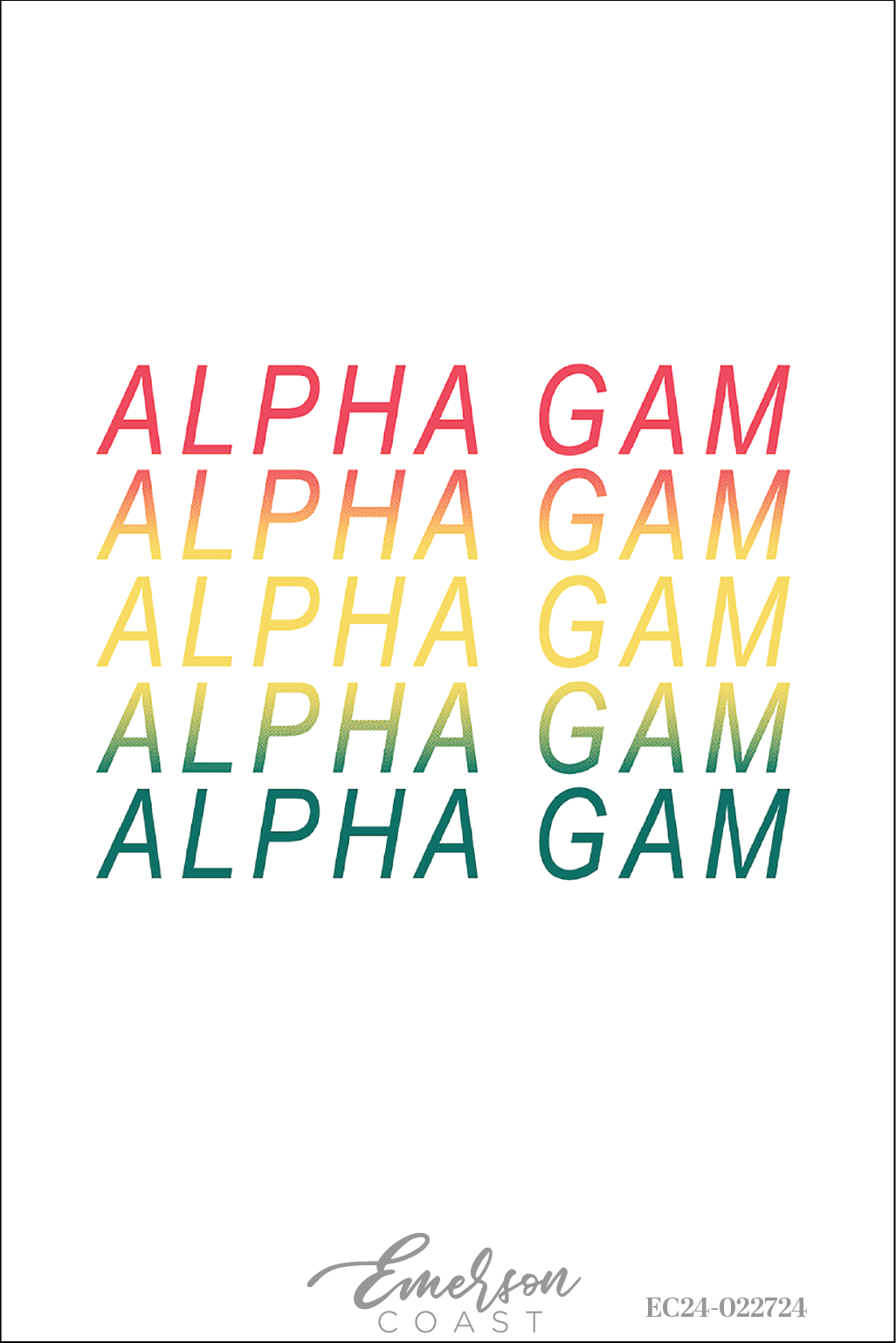 Alpha Gamma Delta University Of Tennessee At Chattanooga Rainbow Recruitment Tee