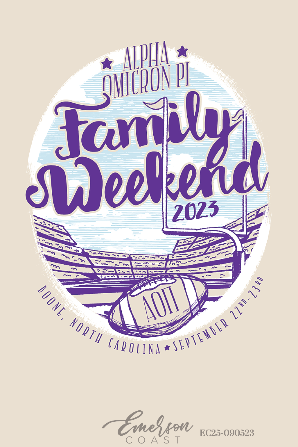 Alpha Omicron Pi East Carolina University Family Weekend T-Shirt