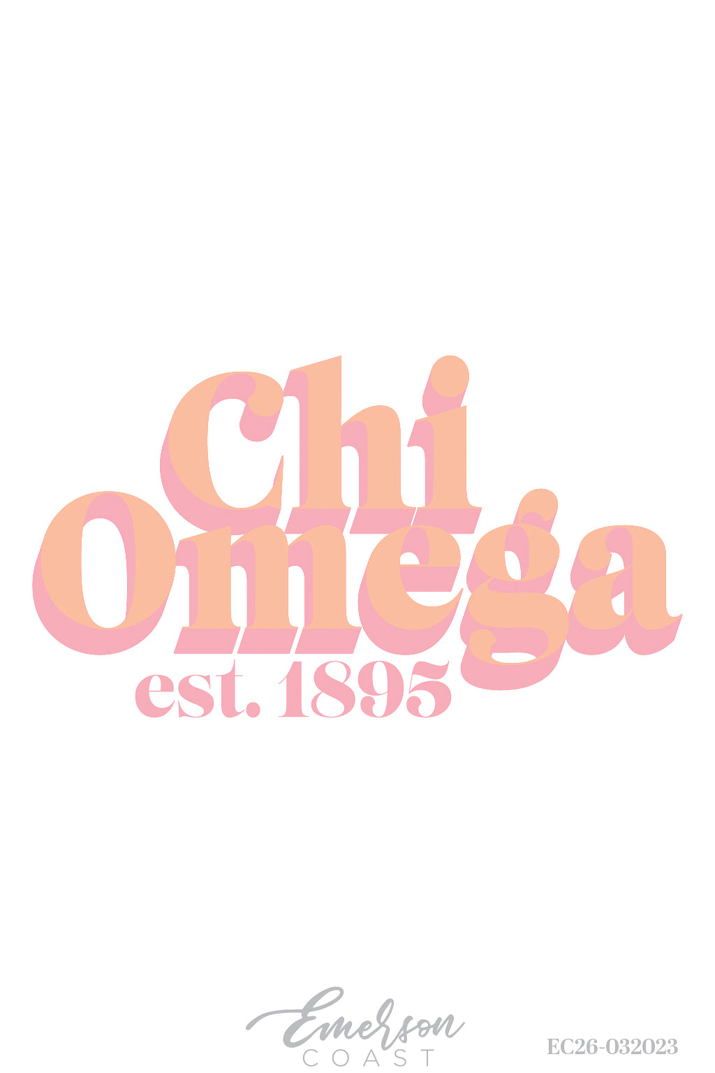 Chi Omega Kansas State University Stacked Pastel Recruitment Tee