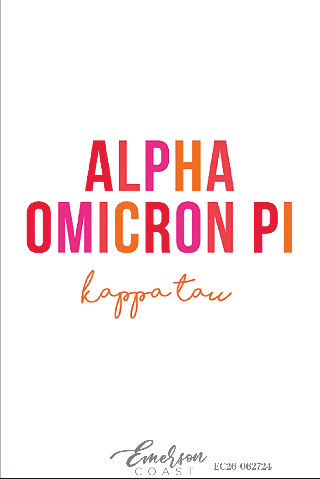 Alpha Omicron Pi Southeastern Louisiana University Colorful Recruitment Tee