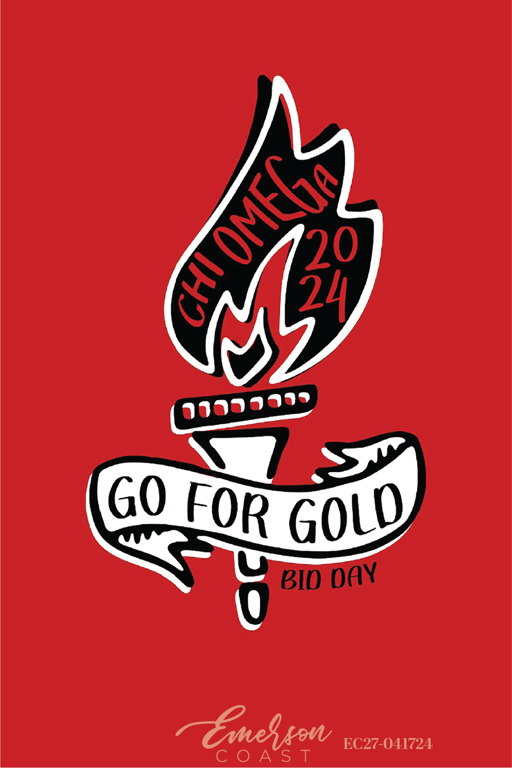 Chi Omega Go For Gold Bid Day T-Shirt