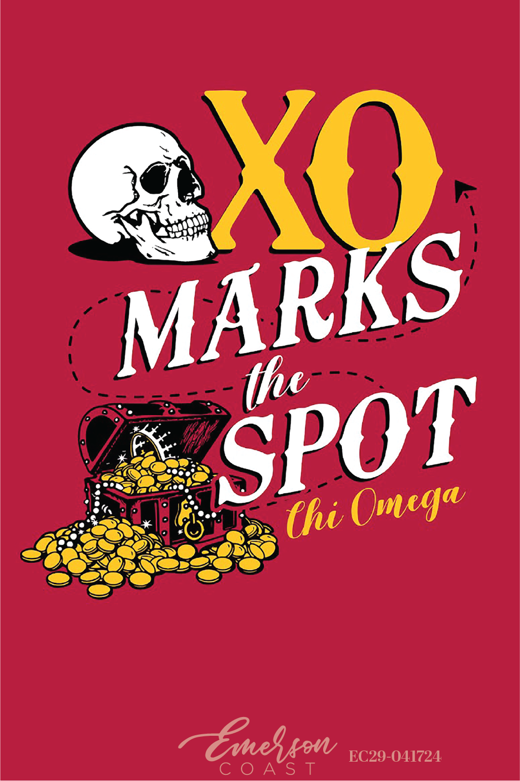 Chi Omega XO Marks The Spot Bid Day T-Shirt