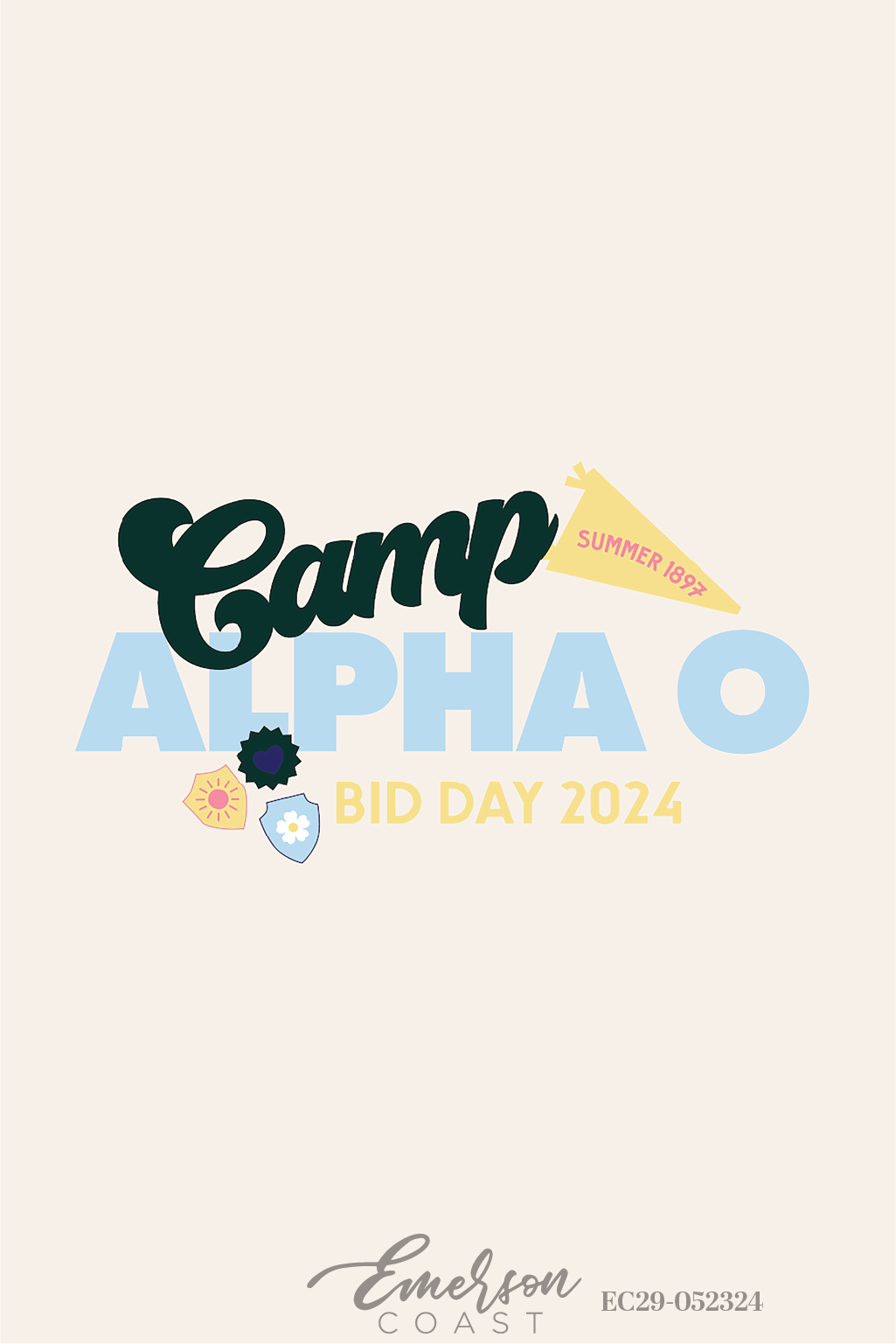Alpha Omicron Pi Camp Bid Day T-Shirt