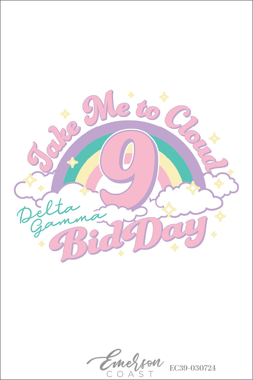 Delta Gamma On Cloud 9 Bid Day T-Shirt