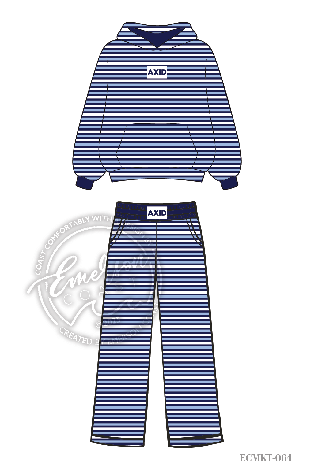 Alpha Xi Delta Saltwater Striped Hoodie and Pant set