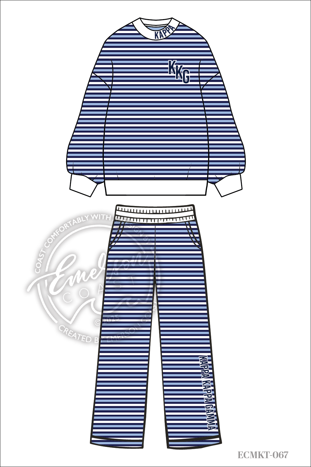 Kappa Kappa Gamma Saltwater Striped Mock/Pant Set