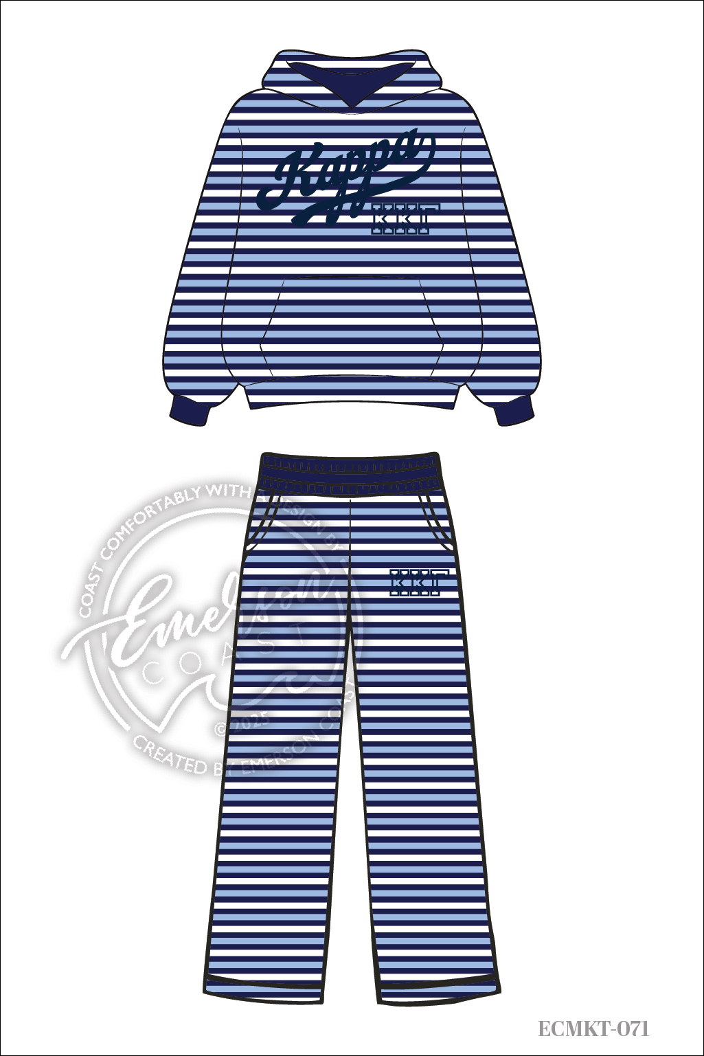 Kappa Kappa Gamma Saltwater Striped Hoodie/Pant Set