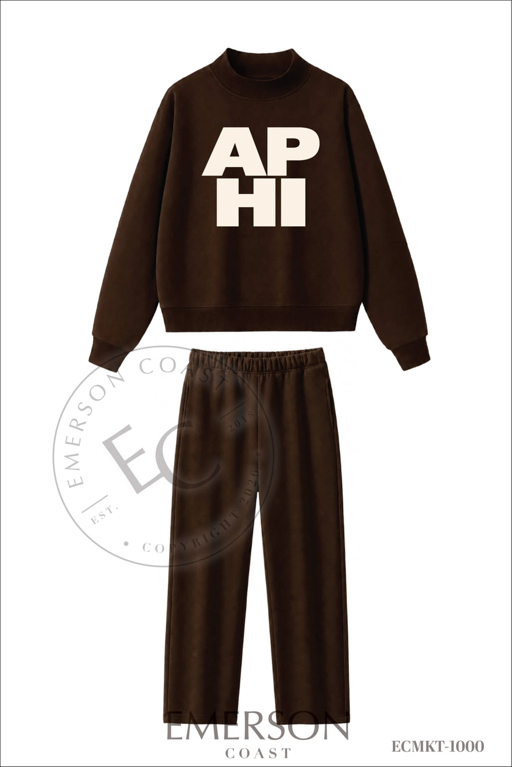 Alpha Phi Brown Pant Mockneck Set