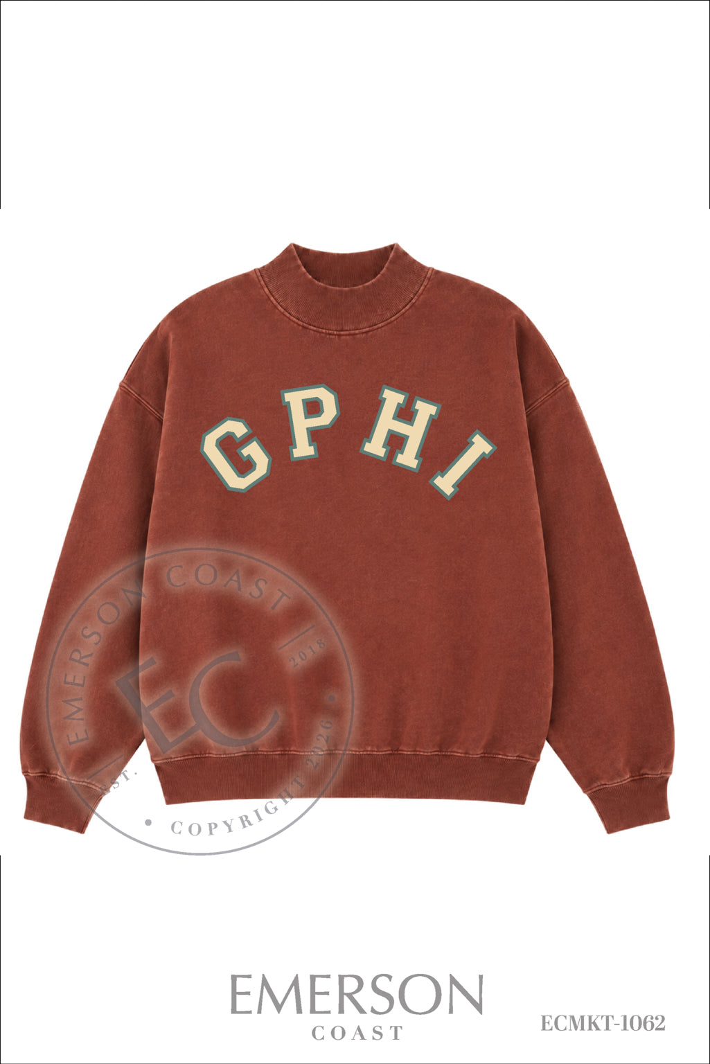 Gamma Phi Beta Dark Maroon Mockneck Set