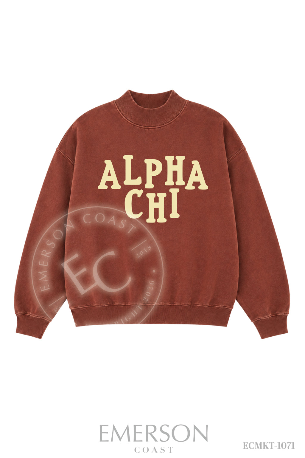 Alpha Chi Omega Dark Maroon Mockneck