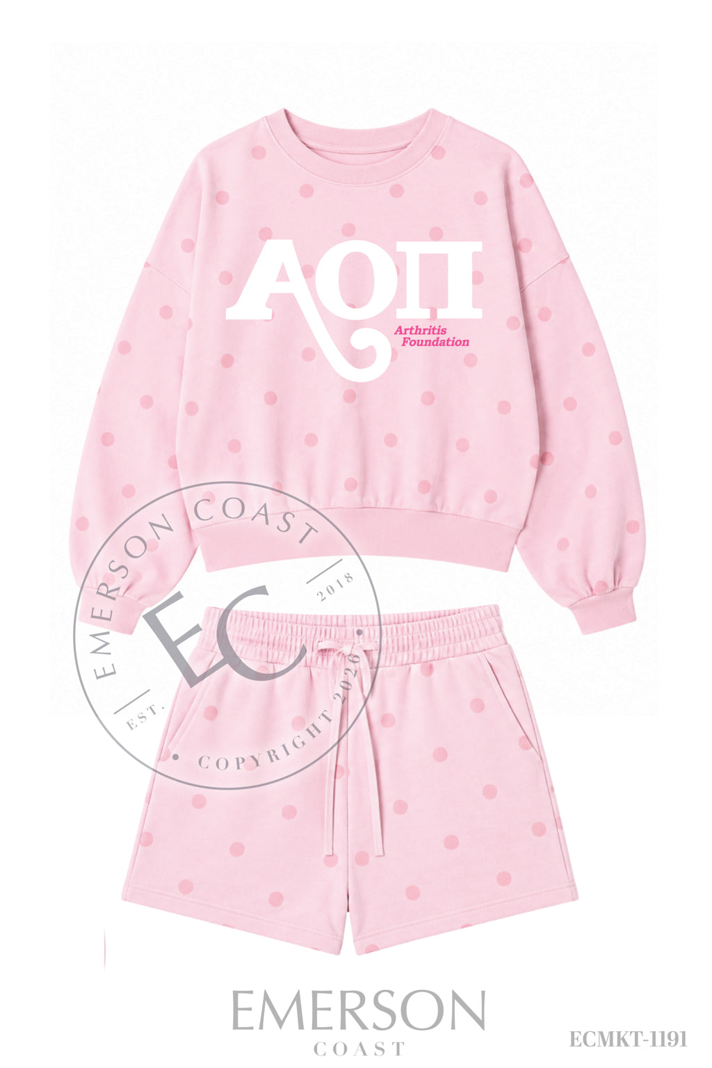Alpha Omicron Pi Philanthropy Polka Dot Mockneck